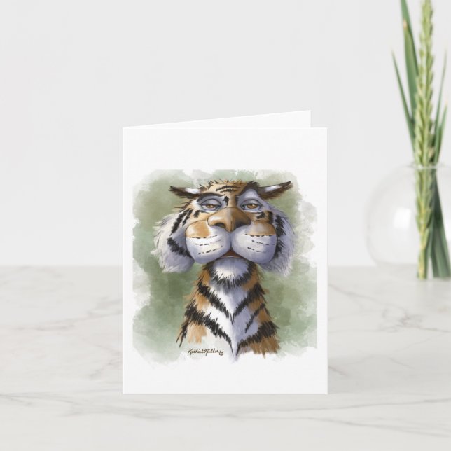 Annoyed Tiger Cartoon Card (Front)