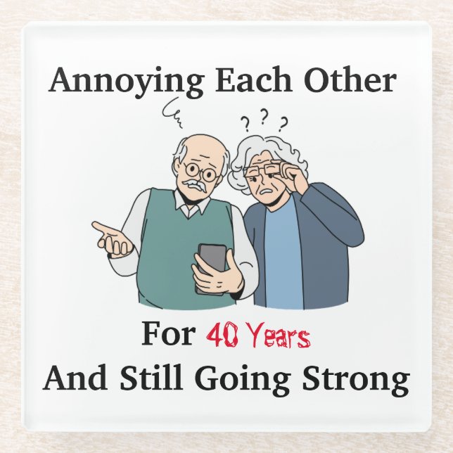 Annoying each other  glass coaster (Front)