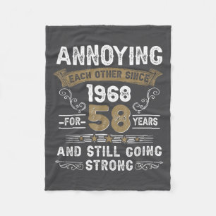 Annoying Each Other Since 1968 Married Couples Hus Fleece Blanket
