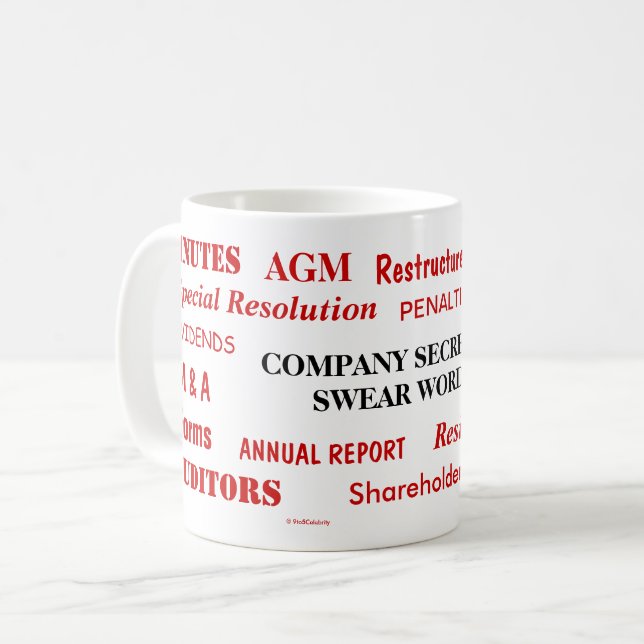 Annoying Funny Company Secretary Swear Words Coffee Mug (Front Left)