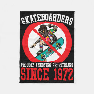 Annoying Pedestrians Skateboard Skateboarding Skat Fleece Blanket