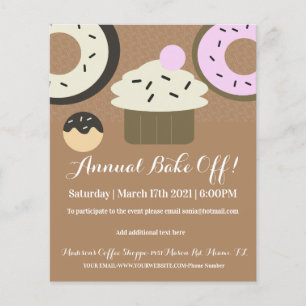 Annual Bake Off Cupcake Baking Charity Event Flyer