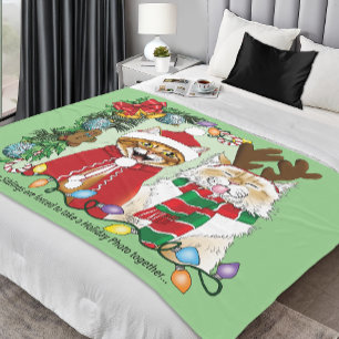 Annual Cat Christmas Photo Fleece Blanket