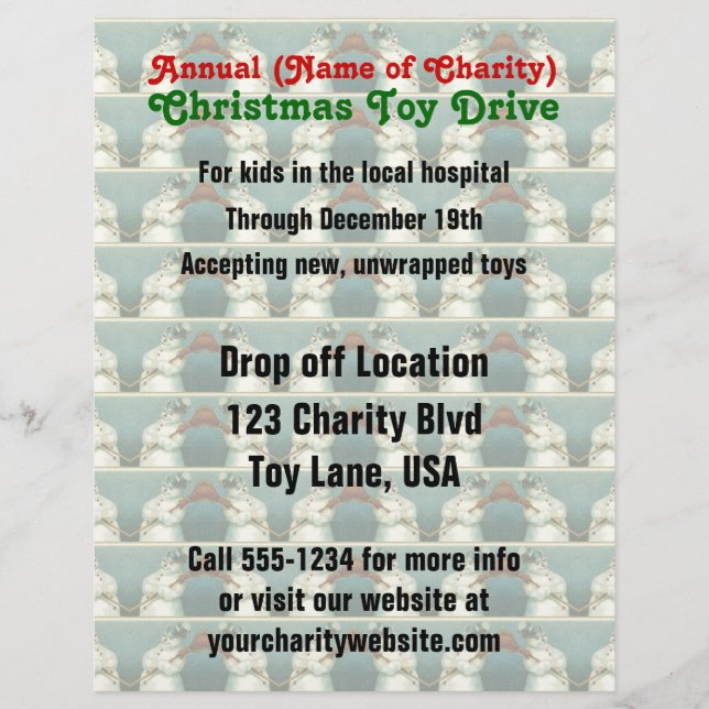Annual Charity Christmas Toy Drive Snowmen Pattern Flyer (Front)