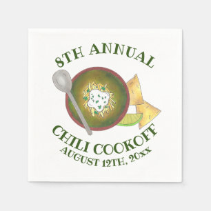 Annual Chilli Cookoff Cook Off Bowl of Green Chill Napkin