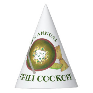 Annual Chilli Cookoff Cook Off Bowl of Green Chill Party Hat