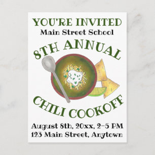 Annual Chilli Cookoff Cook Off Event Invitation