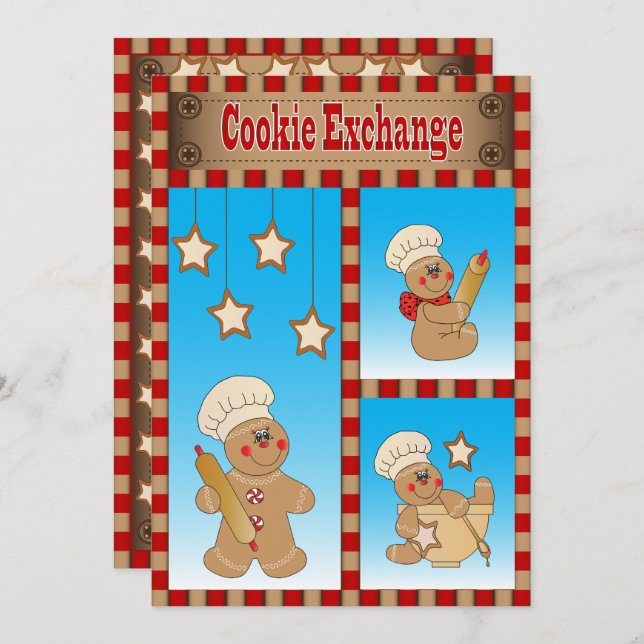 Annual Cookie Exchange with our Gingerbread Bakers Invitation (Front/Back)