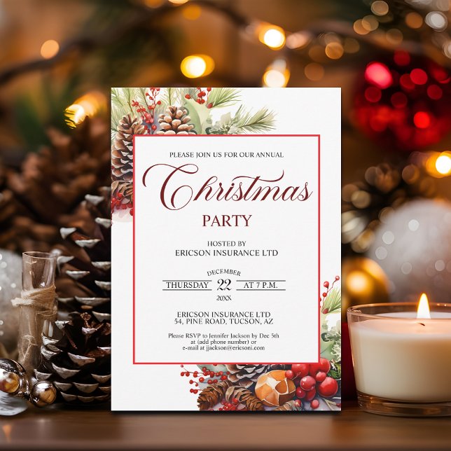 Annual Corporate Employees Christmas Party  Invitation (Creator Uploaded)