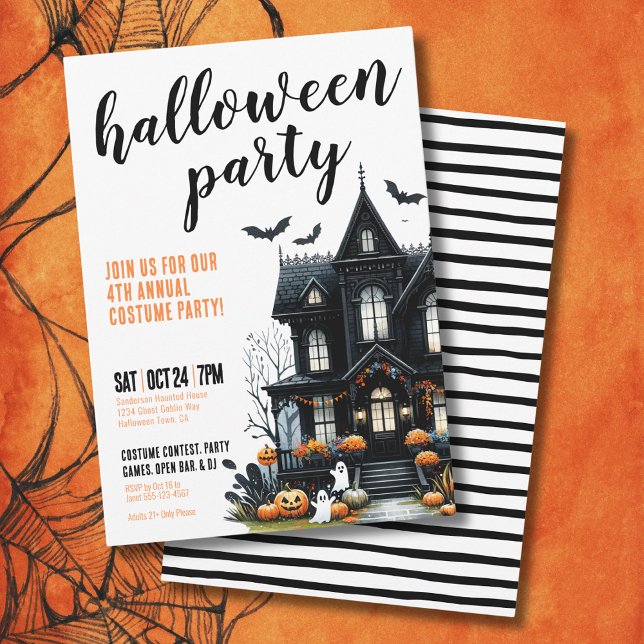 Annual Costume Haunted House Halloween Party Invitation (Annual Costume Haunted House Halloween Party Invitation)