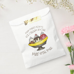 Annual Event Ice Cream Social Banana Split Sundae Favour Bag
