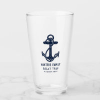 Annual Family Boat Trip Navy Blue Anchor Custom