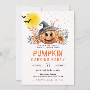 Annual Family Pumpkin Carving Party Halloween Invitation