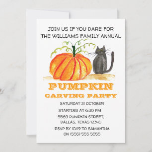 Annual Family Pumpkin Carving Party Halloween  Invitation