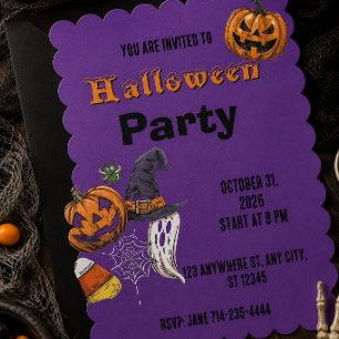 Annual Family Pumpkin Carving Party Halloween Invitation