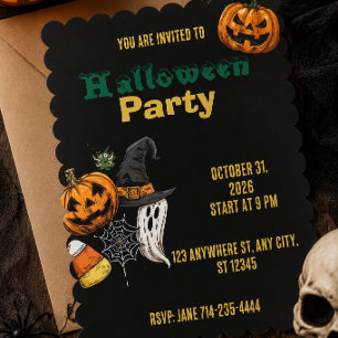Annual Family Pumpkin Carving Party Halloween Invitation