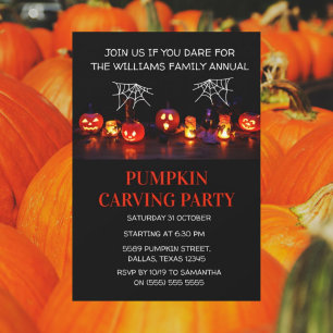 Annual Family Pumpkin Carving Party Halloween  Invitation