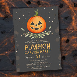 Annual Family Pumpkin Carving Party Halloween Invitation