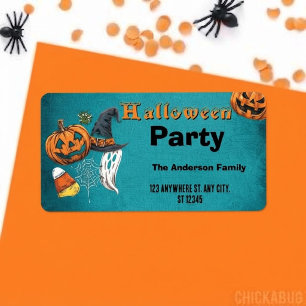 Annual Family Pumpkin Carving Party Halloween Label