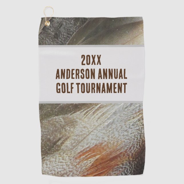 Annual Family Reunion Feather Golf Tournament Golf Towel (Front)