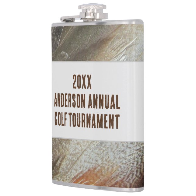 Annual Family Reunion Feather Golf Tournament Hip Flask (Left)