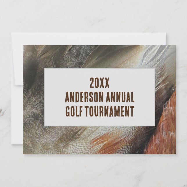 Annual Family Reunion Feather Golf Tournament Invitation (Front)