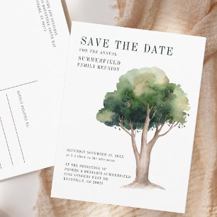 Annual Family Reunion Genealogy Tree Save the Date Announcement Postcard