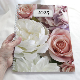 Annual Floral Planner with Pink and White Flowers