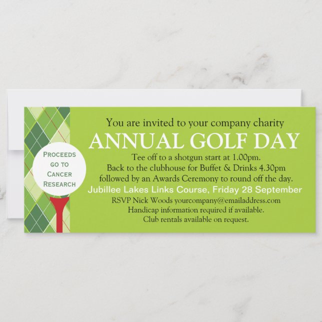 Annual Golf day corporate group event invitation (Front)