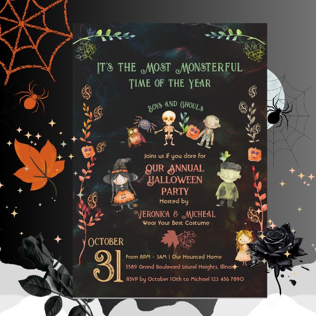 Annual Halloween Costume Monster Party  Invitation (Annual Halloween Costume Monster Party Invitation)