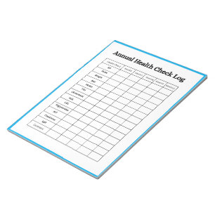 Annual Health Check Log Design Notepad