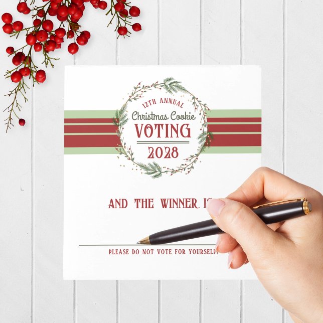 Annual Holiday Contest Voting Notepad Pack of 40 (Holiday Contest Voting Notepad Pack of 40 for Christmas Cookie, Ugly Sweater and Baking Competitions)