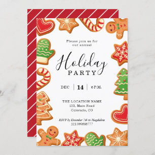 Annual Holiday Party Gingerbread Cookie invitation