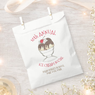 Annual Ice Cream Social Event Hot Fudge Sundae Favour Bag