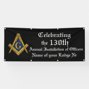 Annual Installation of Officers Masonic Lodge Banner