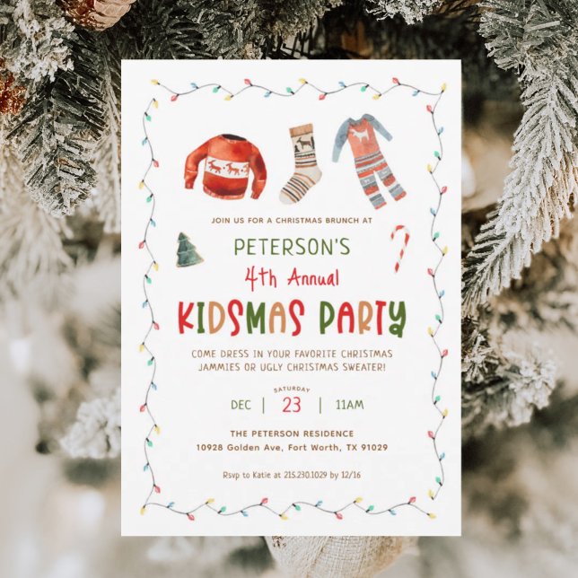 Annual Kidsmas Party Christmas Brunch Invitation (Creator Uploaded)