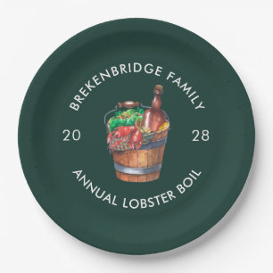 Annual Lobster Boil Summer Party Custom Paper Plate