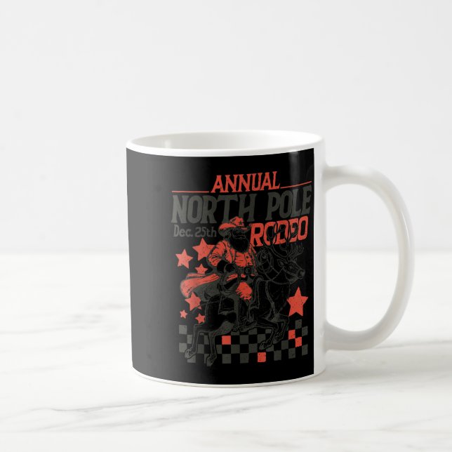 Annual North Le Rodeo Santa Western Cowboy Christm Coffee Mug (Right)