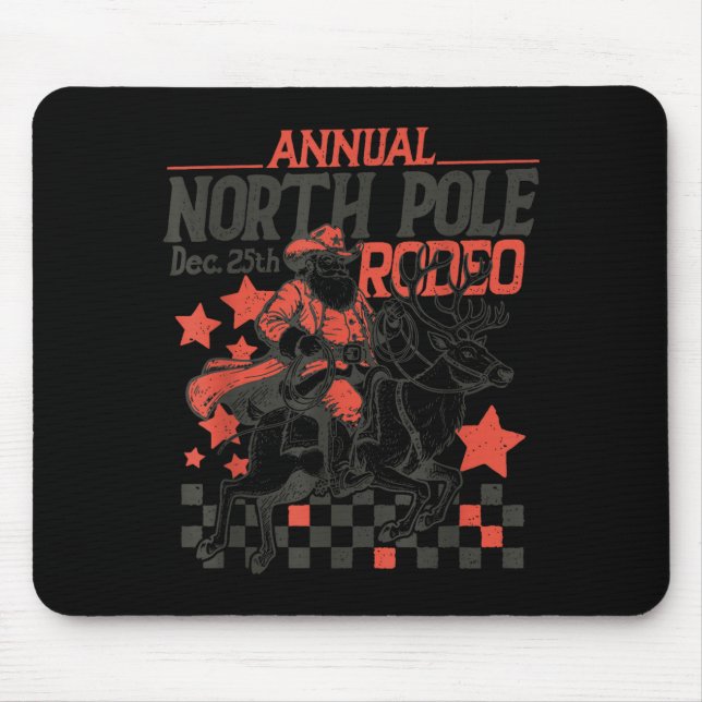 Annual North Le Rodeo Santa Western Cowboy Christm Mouse Pad (Front)