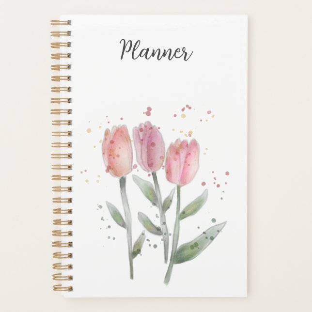 Annual Planner Tulips Watercolor (Front)