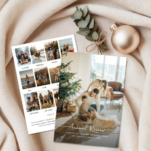 Annual Review What a Year Family Photo Christmas Holiday Card
