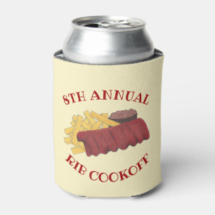 Annual Rib Cookoff BBQ Spare Ribs Barbecue Foodie Can Cooler