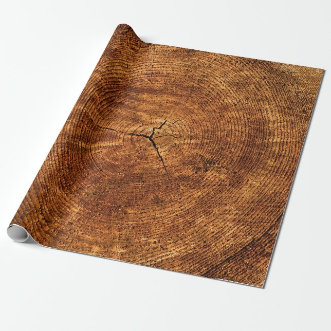 Annual rings tree texture structure wrapping paper (Unrolled)