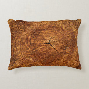 Annual rings tree wood texture decorative cushion