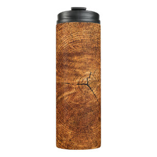 Annual rings tree wood texture thermal tumbler