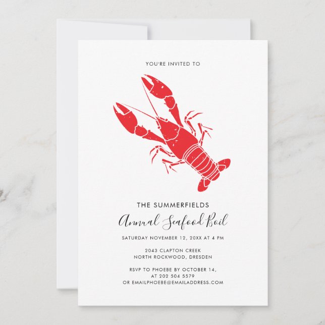 Annual Seafood Boil Family Summer Party Invitation (Front)