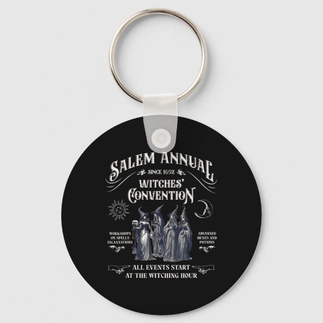 Annual Since 1692 Witches Convention Witch Hallowe Key Ring (Front)