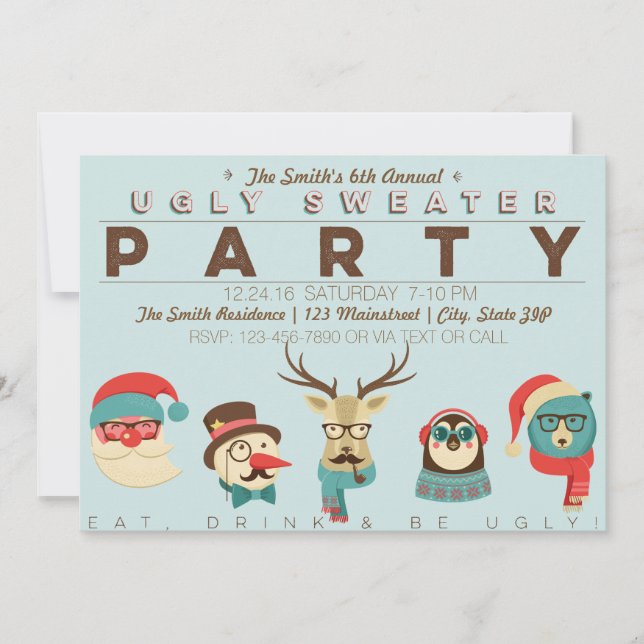 Annual Ugly Sweater Party Invitation (Front)