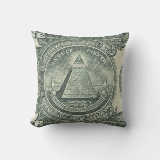 Annuit Cœptis Dollar Dollar Bill Yall Cushion (Front)