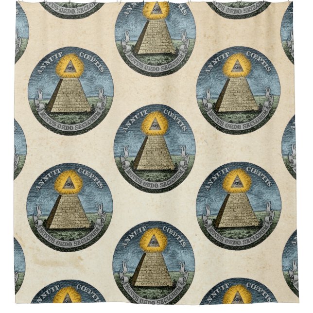 Annuit Coeptis - the All-Seeing Eye Shower Curtain (Front)